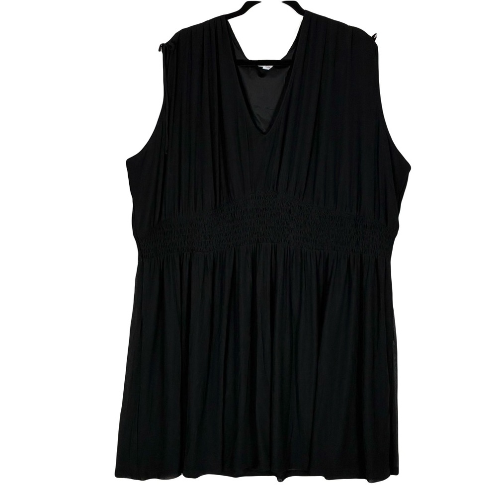 New Old Navy Waist-Defined Sleeveless Tie-Shoulder Smocked Mesh Mini Dress 4X